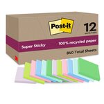 Pack 12 Blocs Super Sticky Recycling Notes 47 6 x 47 6 mm Couleur POST-IT