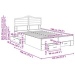 vidaXL Cadre de lit Gris béton 135 x 190 cm Bois d'ingénierie