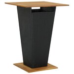 vidaXL Ensemble de bar de jardin 5 Pièces avec coussins noir poly rotin