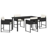 vidaXL Ensemble de salle à manger pour jardin 5 Pièces Noir polyrotin