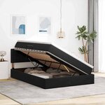 vidaXL Lit de Rangement avec matelas Noir 140 x 200 cm Velours