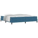 vidaXL Lit à ressorts avec matelas Bleu foncé 200 x 200 cm tissu