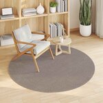 vidaXL Tapis de surface Rond LUGO Taupe Ø 200 CM Polyester