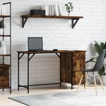 vidaXL Bureau d'ordinateur chêne fumé 131x48x75 cm bois d’ingénierie