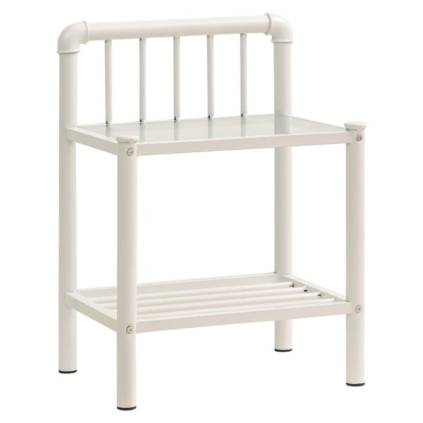 vidaXL Table de chevet Blanc/transparent 45x34 5x62 5cm Métal et verre