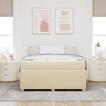 vidaXL Cadre de lit avec matelas avec matelas Crème 160 x 200 cm tissu