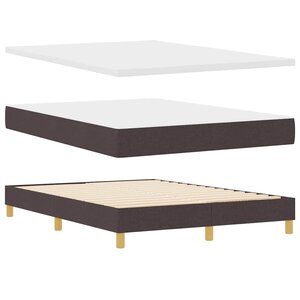 vidaXL Lit à Ressorts avec Matelas Crème 90x200 cm Tissu Marron foncé