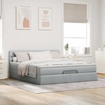 vidaXL Lit ottoman avec matelas gris clair 160x200 cm tissu