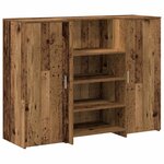 vidaXL Bureau de réception vieux bois 135x50x103 5cm bois d'ingénierie