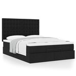 VidaXL Cadre de lit ottoman avec matelas noir 140x190 cm tissu