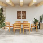 vidaXL Ensemble de salle à manger pour jardin 7 Pièces Marron