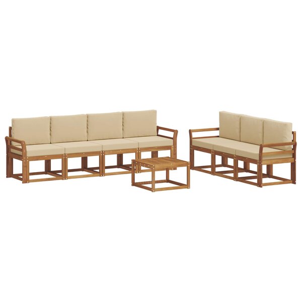 vidaXL Ensemble de canapés d'extérieur 8 Pièces Naturel et Beige