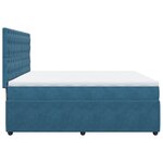 vidaXL Sommier à lattes de lit et matelas Bleu foncé 200x200cm Velours