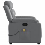 vidaXL Fauteuil de massage inclinable gris similicuir