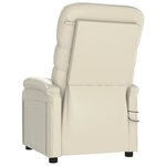 vidaXL Fauteuil de massage électrique Crème Similicuir