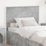 vidaXL Tête de lit avec tête de lit Gris béton 90 cm Bois d'ingénierie