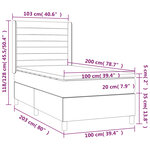 vidaXL Sommier à lattes de lit avec matelas Gris foncé 100x200cm Tissu
