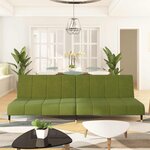 vidaXL Canapé-lit à 2 places vert clair velours