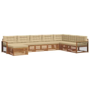 vidaXL Ensemble de canapés d'extérieur 8 pc Naturel et Beige