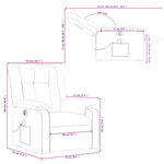 vidaXL Fauteuil de massage inclinable électrique Taupe Tissu