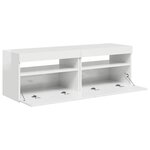vidaXL Meubles TV avec lumières LED 2 Pièces blanc brillant 60x35x40 cm