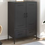 vidaXL Buffet haut noir 68x39x101 5 cm acier