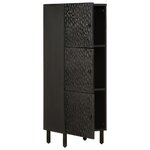 vidaXL Buffet noir 40x33x110 cm bois de manguier massif