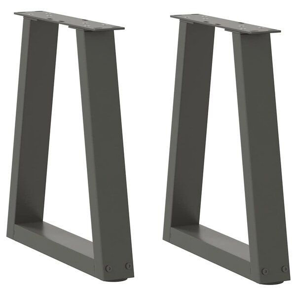 vidaXL Pieds de table basse en forme de V 2 pièces Anthracite 28 x (42-43 3) cm Acier