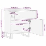 vidaXL Cabinet de chevet avec tiroir Marron 50 x 33 x 60 cm