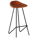 vidaXL Tabourets de bar lot de 2 marron cuir véritable