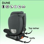 Siège auto isofix DUNE Groupe 0/1/2/3  0-10 ans  0-36 kg  40-150 cm  R 129 - inclinable