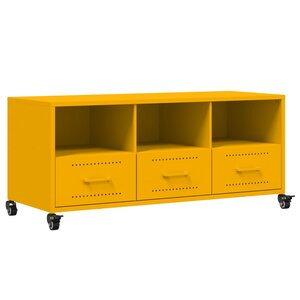 vidaXL Meuble TV jaune moutarde 100 5x39x43 5 cm acier