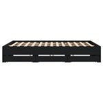 vidaXL Cadre de lit avec tiroirs sans matelas noir 200x200 cm