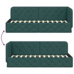 vidaXL Cadre de lit d'angle Vert foncé 80 x 200 cm tissu