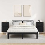 vidaXL Cabinet de chevet avec tiroir 2 Pièces Chêne noir 40 x 35 x 70 cm