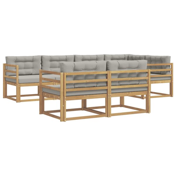 vidaXL Ensemble de canapés d'extérieur 6 pc Blanc et gris clair