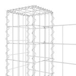 vidaXL Panier de gabion en forme de U avec 5 poteaux Fer 500x20x100 cm