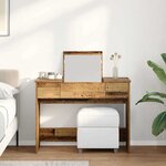 vidaXL Table de Toilette avec tiroir Bois ancien 100 x 45 x 76 cm