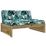 vidaXL Salon de jardin 2 Pièces avec coussins bois de pin imprégné