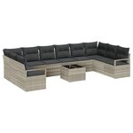 vidaXL Ensemble de canapé de jardin avec coussin 11 Pièces Gris clair