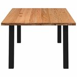 vidaXL Table à manger marron clair bois de chêne massif rectangulaire