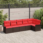 vidaXL Ensemble de canapé de jardin 6 Pièces Marron polyrotin