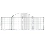 vidaXL Paniers à gabions arqués 18 Pièces 200x30x60/80 cm Fer galvanisé