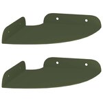 vidaXL Étagère Flottante d'Angle 2 pc Vert olive 15 x 15 x 2 cm