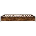 vidaXL Cadre de lit chêne fumé 120x200 cm bois d'ingénierie et métal