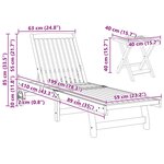 vidaXL Transat 3 Pièces Marron 200 x 120.5 x 84.5 cm Bois d'acacia massif