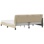 vidaXL Lit avec matelas crème 200x200 cm tissu