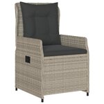 Ensemble de salle à manger de jardin vidaXL 7 pièces en poly rotin gris clair