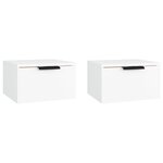 vidaXL Tables de chevet murales 2 Pièces blanc 34x30x20 cm