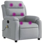 vidaXL Fauteuil de massage inclinable gris clair tissu